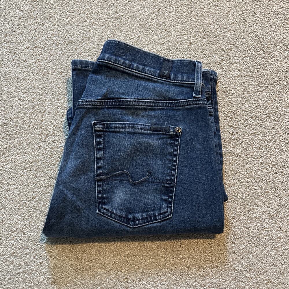 7 For All Mankind Luxe Performance The Straight Jeans Mens 30/29 Blue Denim